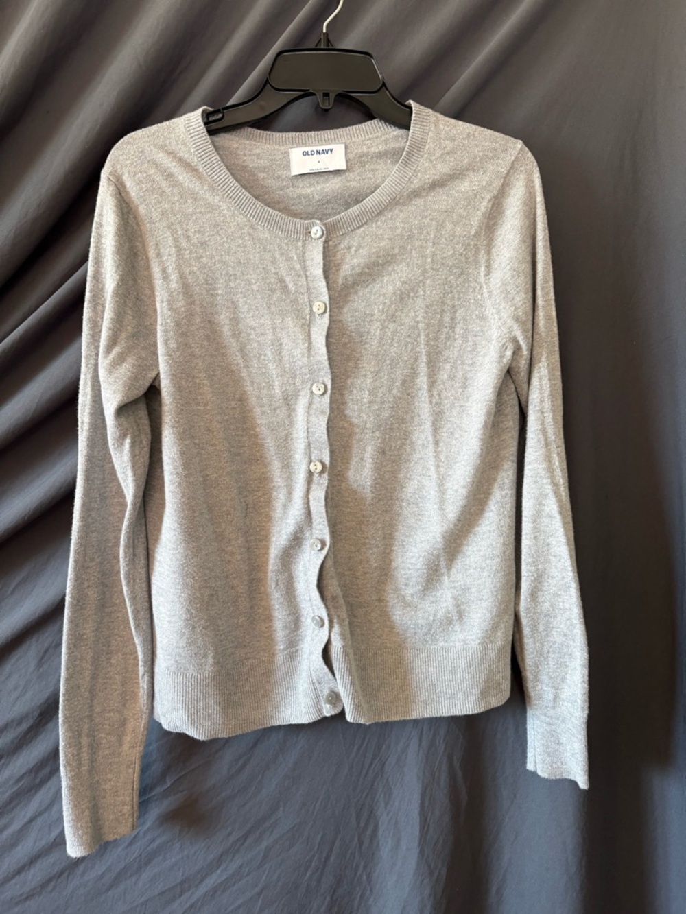 Old Navy Light Gray Button-Front Women's Cardigan